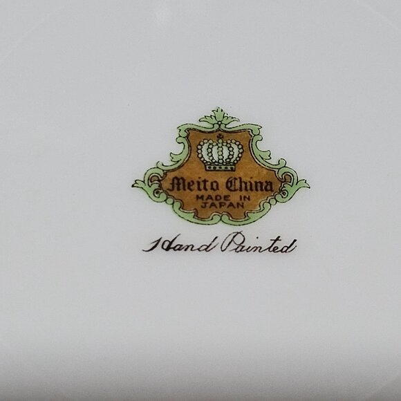 2 Vintage Meito Dessert Plates 6.5" bread floral scrollwork Art Nouveau wedding - Picture 5 of 7